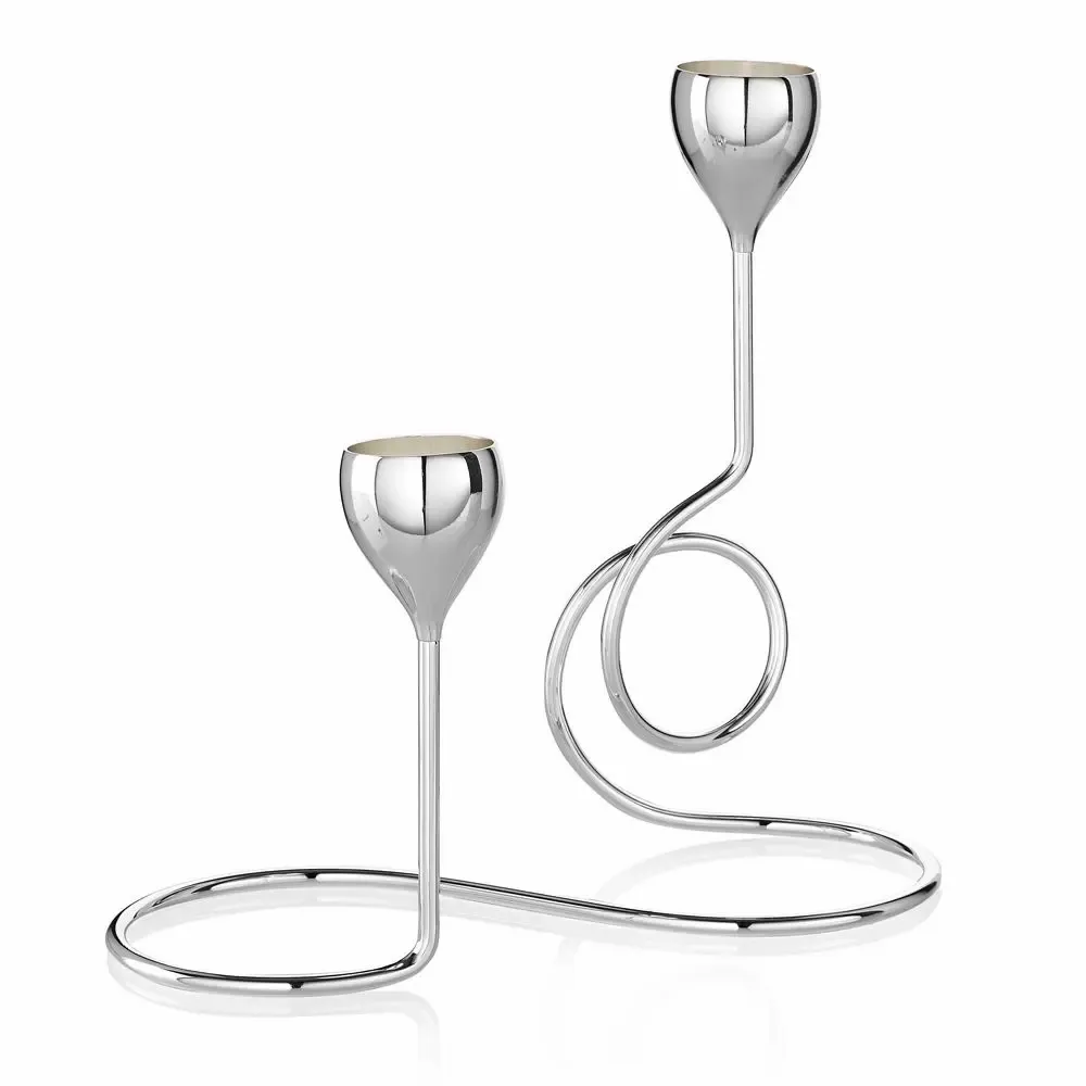 Objets design - chandelier en métal argenté - OTTAVIANI