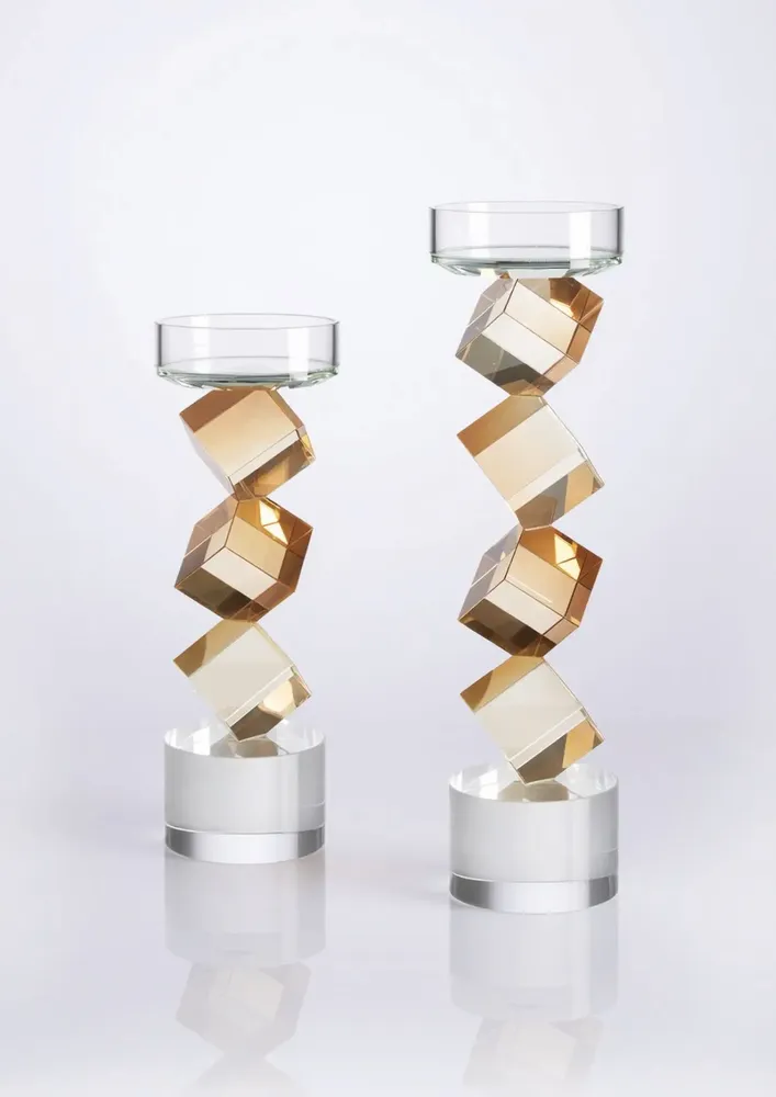 Objets design - Bougeoir en cristal coloré - OTTAVIANI