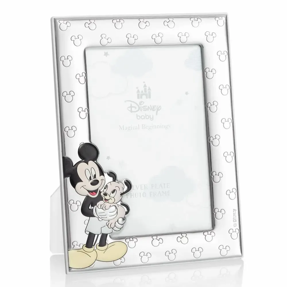 Objets design - Cadre photo Miro argenté collection Disney « Mickey Mouse avec chiot » - OTTAVIANI