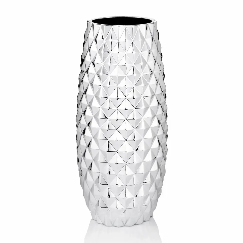 Objets design - Vase orné d'un « diamant » argenté - OTTAVIANI