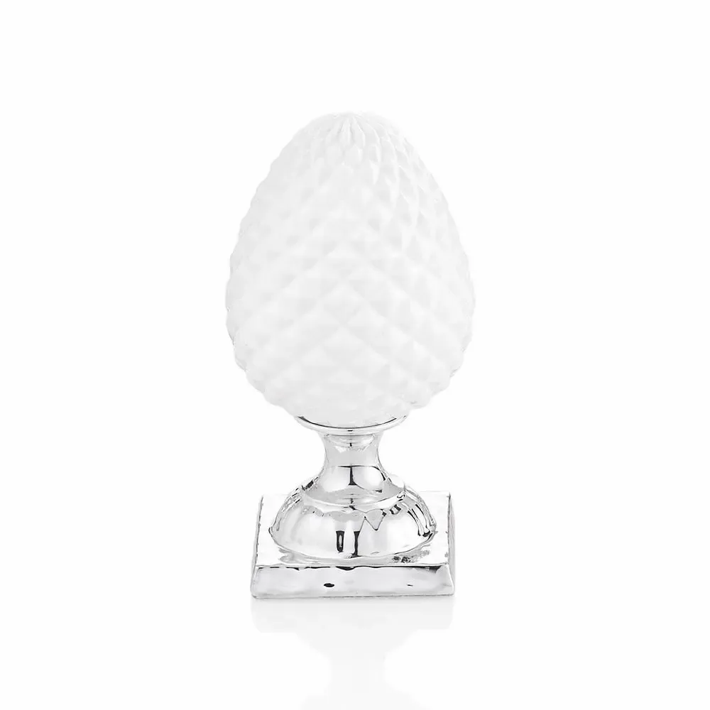 Objets design - Pomme de pin ornée d'un « diamant » en argent et émail - OTTAVIANI