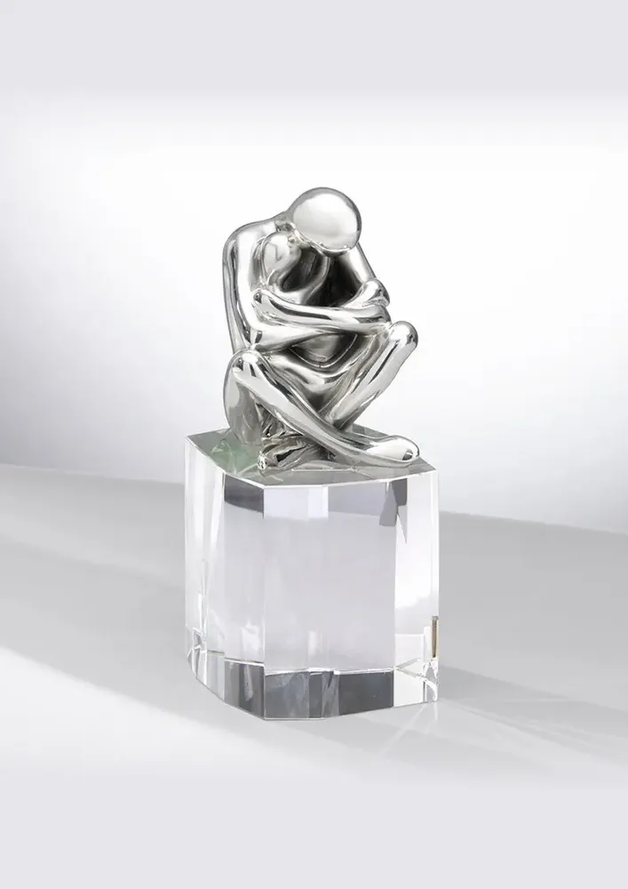 Objets design - Sculpture en argent sur socle de cristal « Maternité » - OTTAVIANI