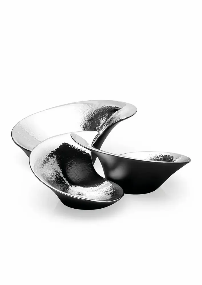 Objets design - Centre de table avec inscription « Ayum » argentée et noire mate - OTTAVIANI