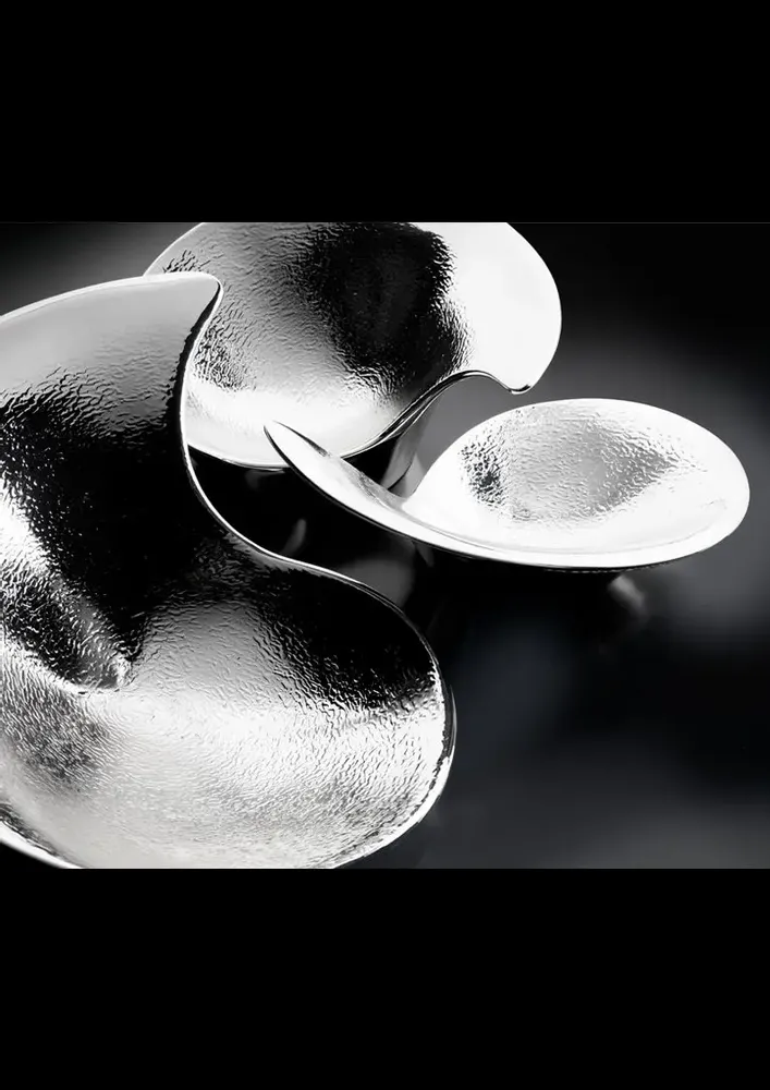 Design objects - Centerpiece with silver and matt black "Ayum" - OTTAVIANI