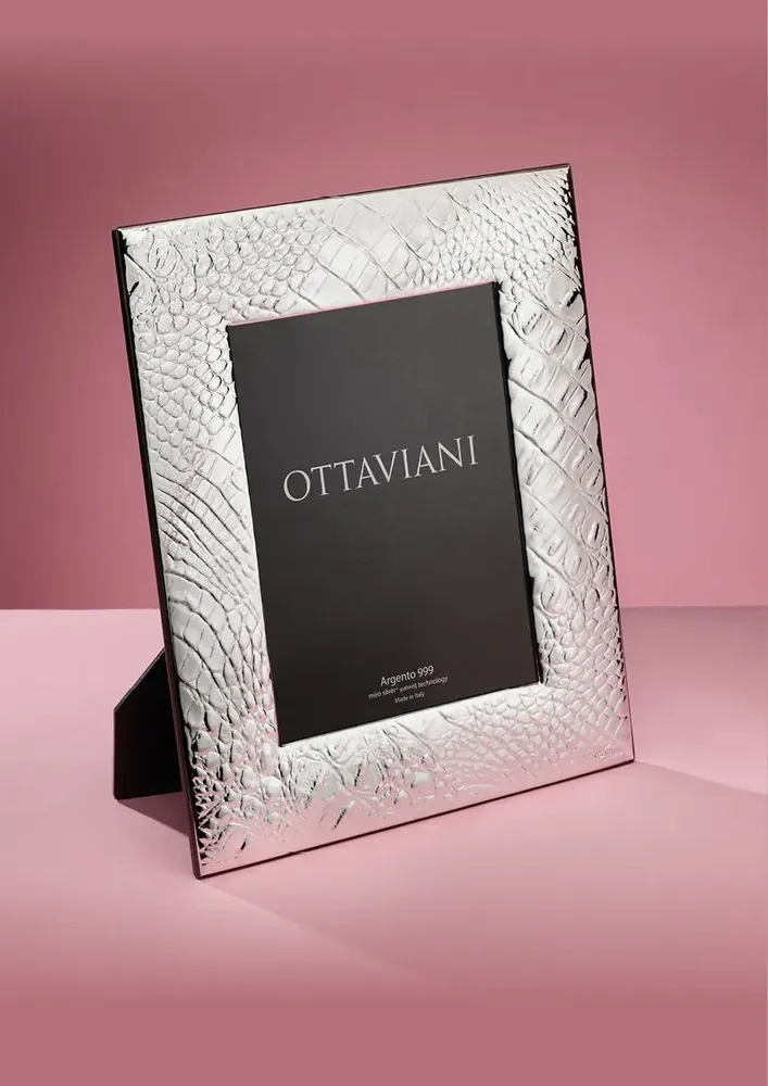 Objets design - Cadre photo miro-argent « Crocodile » - OTTAVIANI
