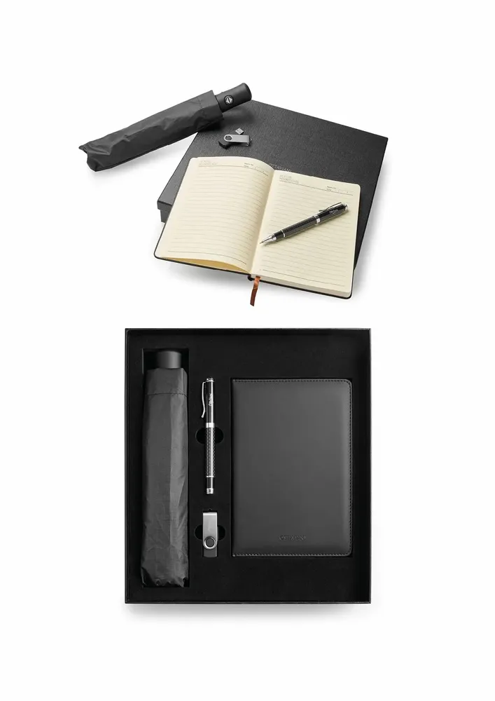 Design objects - Set with notebook, pen, USB flash drive and umbrella with case - OTTAVIANI