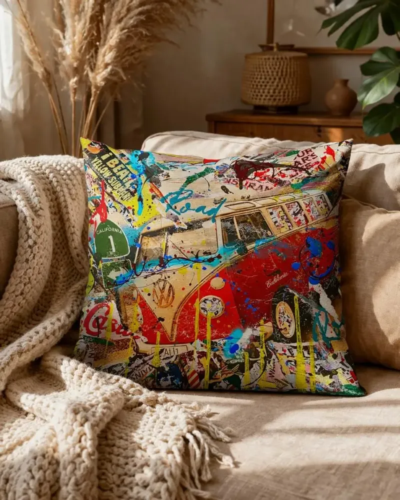 Fabric cushions - Van Decorative Pillow 45 x 45 - Design by Anne Mondy - ARTDECORIS