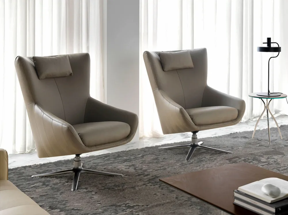 Fauteuils - Fauteuil pivotant en simili-cuir - ANGEL CERDÁ