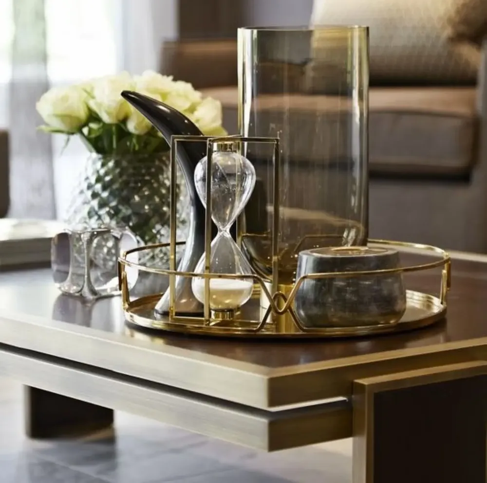 Tables pour hôtels - Table basse rectangulaire James en bois d'ébène et laiton, Portugal - DUISTT