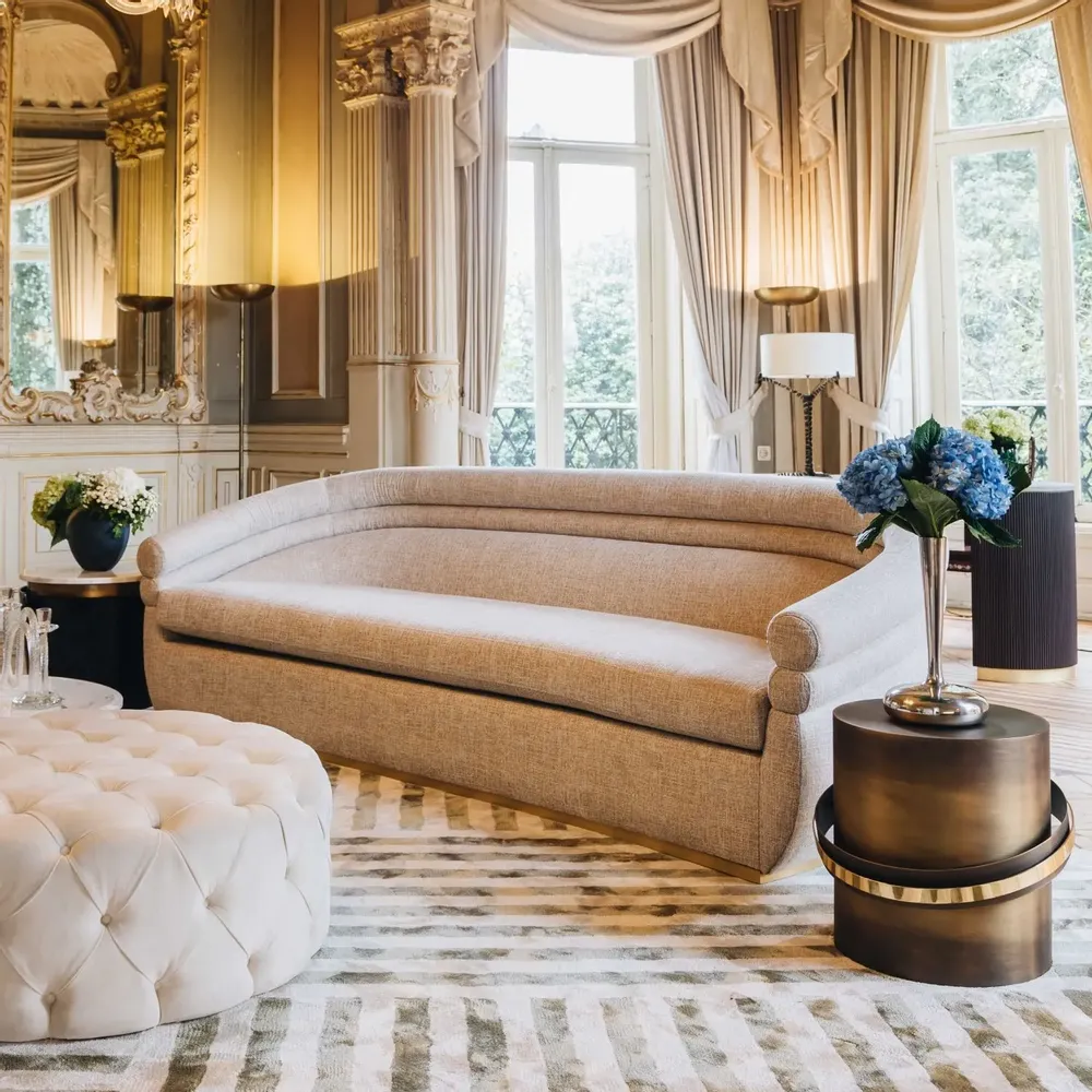 Tables for hotels - Orbit Round Accent Table in Bronze With Gradient Finish,Portugal - DUISTT