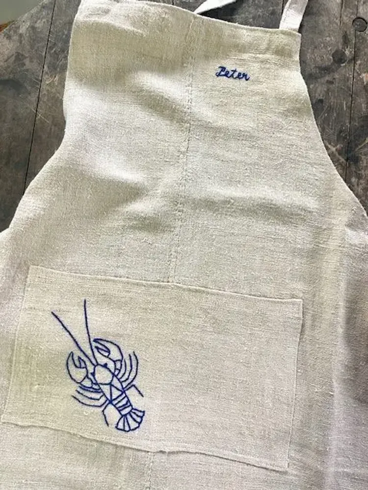 Tabliers de cuisine - Hand stitched Linen apron - GOVOU FABRICS