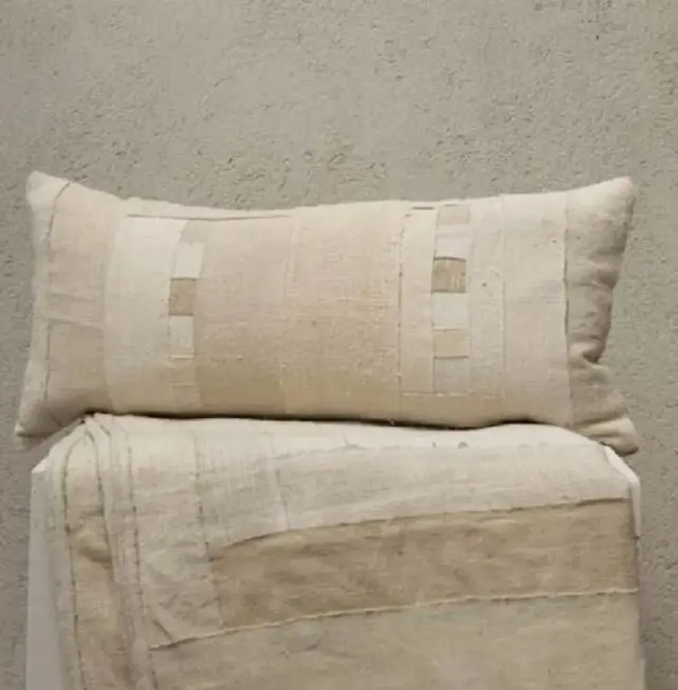 Coussins textile - Quilted linen Pillow - GOVOU FABRICS