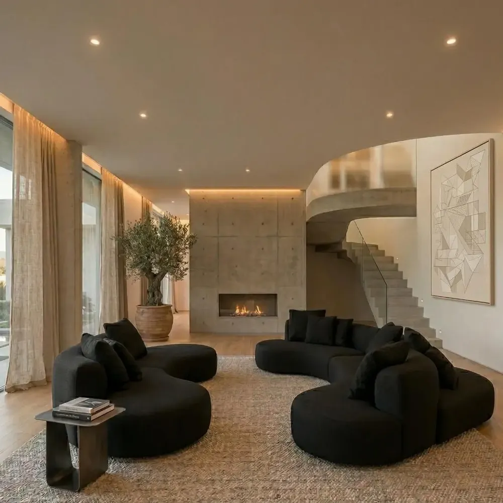 Canapés pour collectivités - Organic Gamma Black | Canapé Organic sur mesure - CREARTE COLLECTIONS