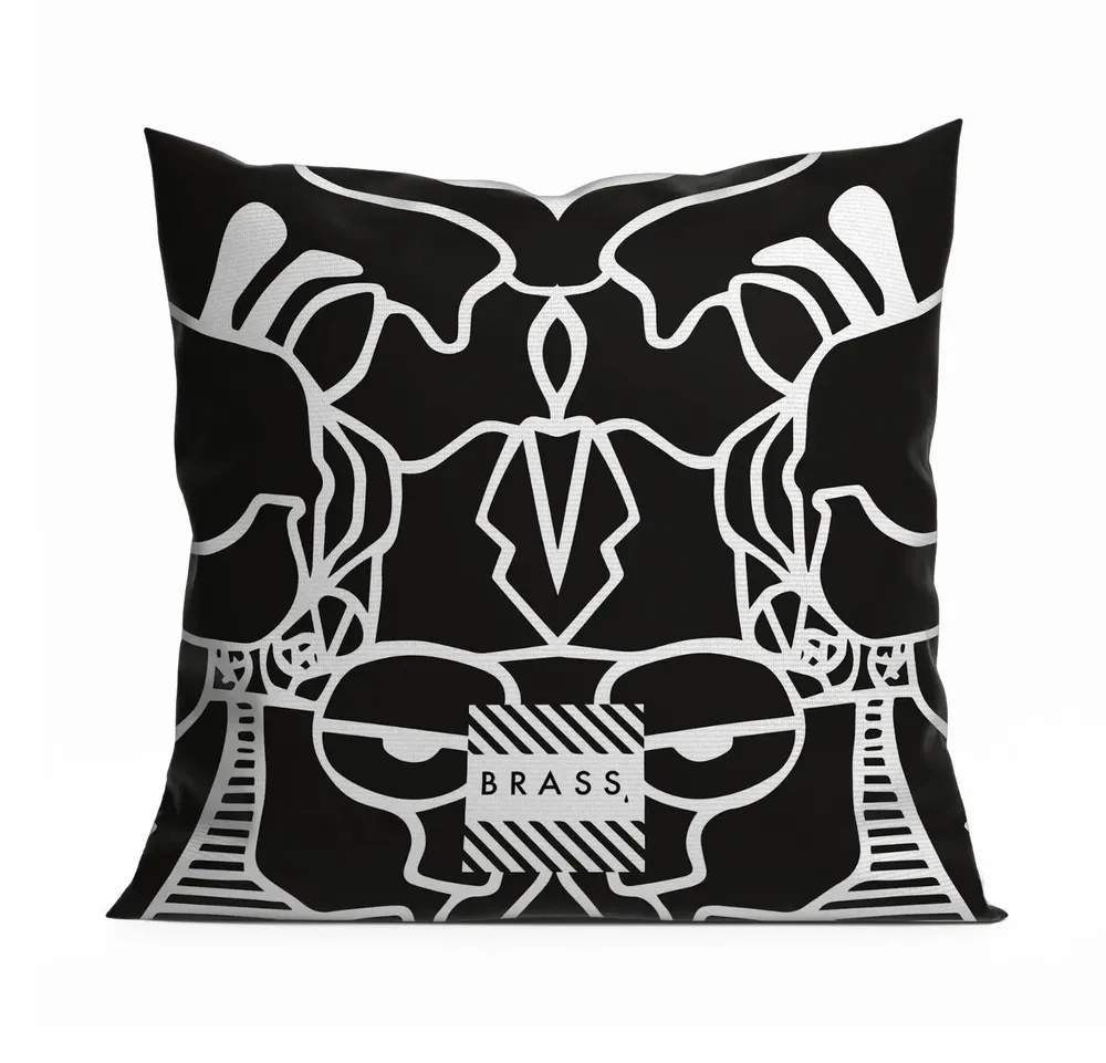 Fabric cushions - Black Misu 60 x 60 decorative cushion cover - Design by BRASS - ARTDECORIS