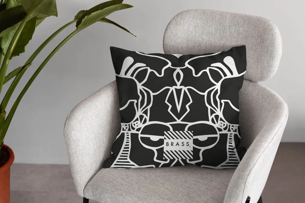 Coussins textile - Housse de coussin décoratif Black Misu 45 x 45 - Design by BRASS - ARTDECORIS