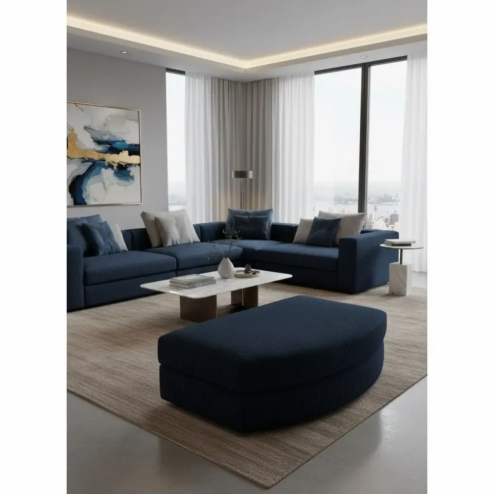 Ottomans - ROMA blue bean bag - EMPREINTE DU TEMPS