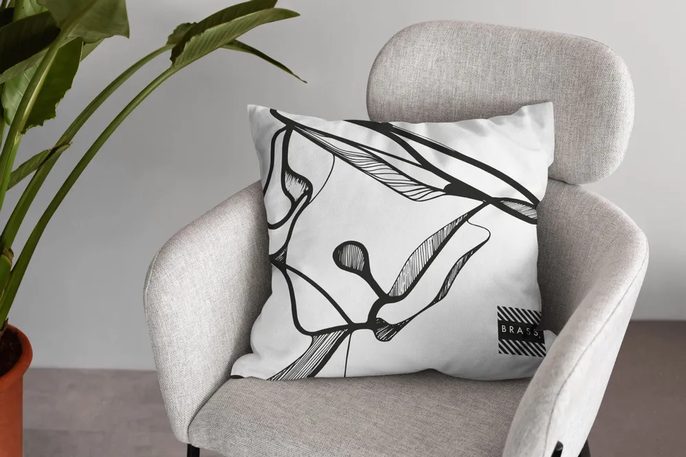 Fabric cushions - White Mobali decorative cushion cover 60 x 60 - Design by BRASS - ARTDECORIS