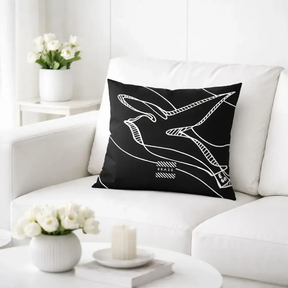 Coussins textile - Housse de coussin décoratif Black Colombes  45 x 45 - Design by BRASS - ARTDECORIS