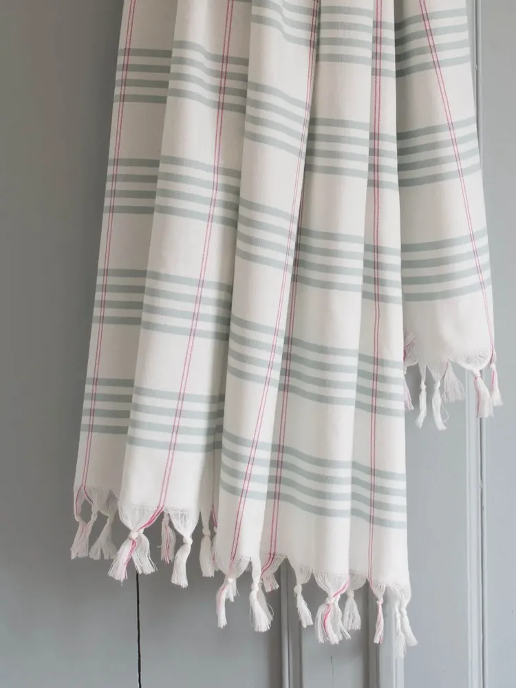 Bath towels - hammam towel Organic grey-green Large - OTTOMANIA