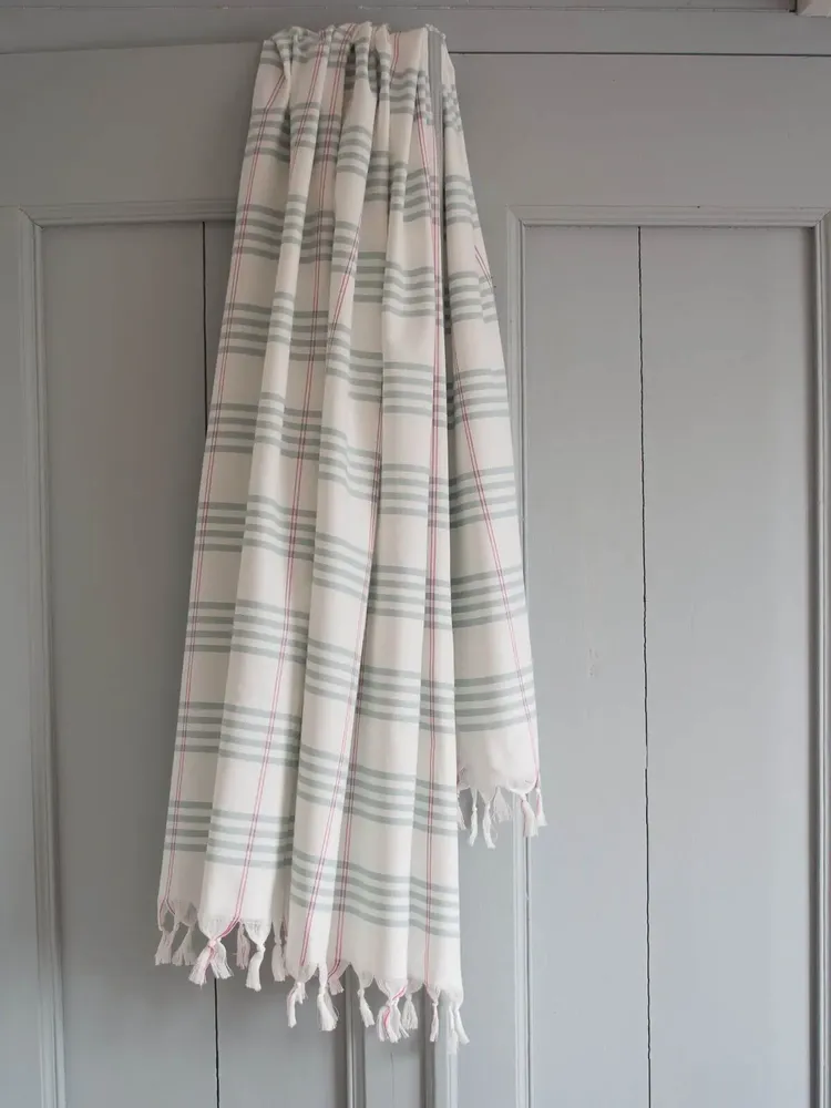 Bath towels - hammam towel Organic grey-green Large - OTTOMANIA