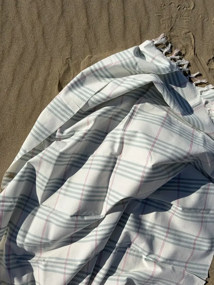 Bath towels - hammam towel Organic grey-green - OTTOMANIA