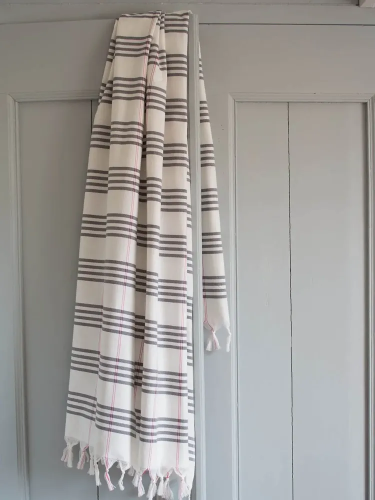 Bath towels - hammam towel Organic dark grey - OTTOMANIA