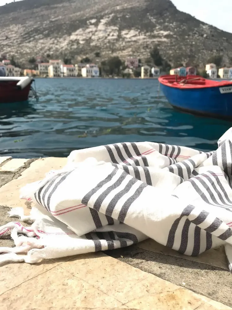 Bath towels - hammam towel Organic dark grey - OTTOMANIA