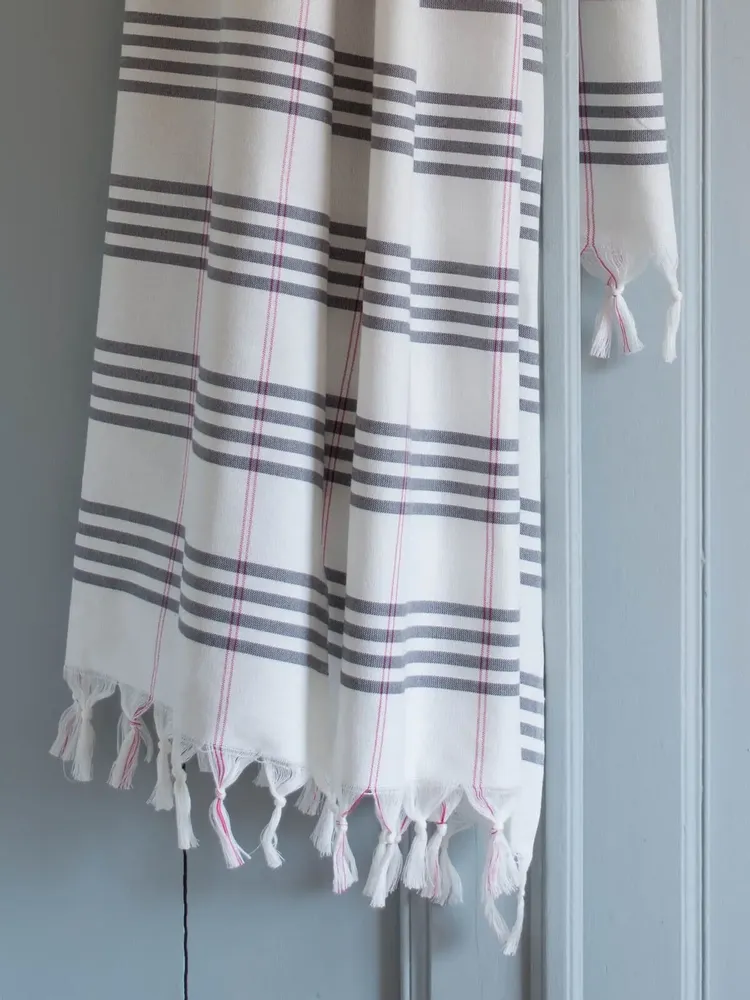 Bath towels - hammam towel Organic dark grey Large - OTTOMANIA