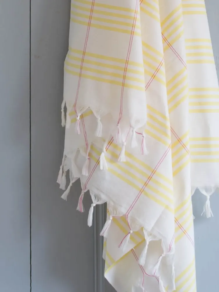Bath towels - hammam towel Organic yellow Large - OTTOMANIA