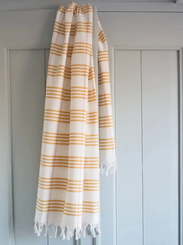 Bath towels - hammam towel Organic ocher - OTTOMANIA