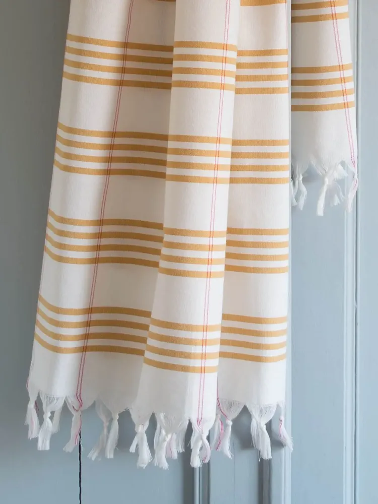 Bath towels - hammam towel Organic ocher Large - OTTOMANIA