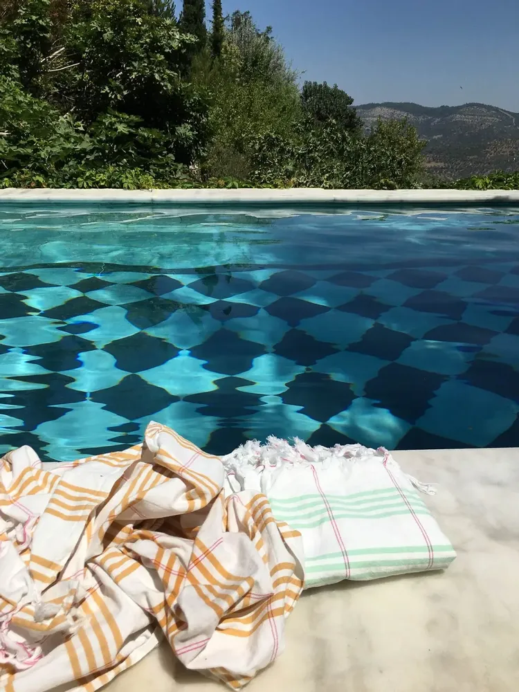 Bath towels - hammam towel Organic ocher Large - OTTOMANIA