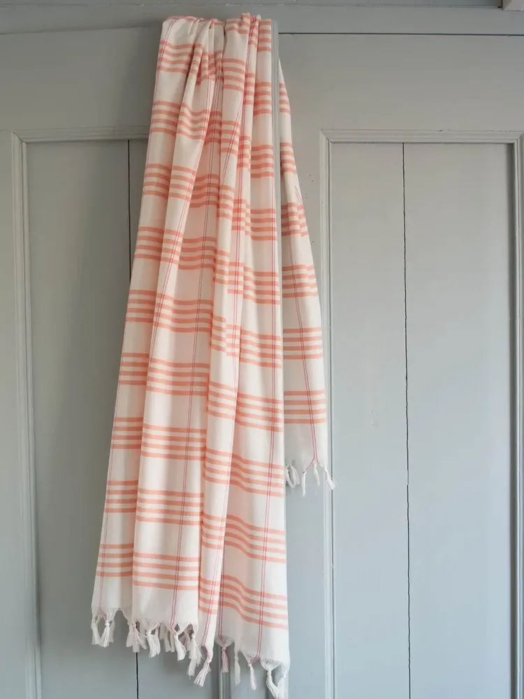 Bath towels - hammam towel Organic peach - OTTOMANIA