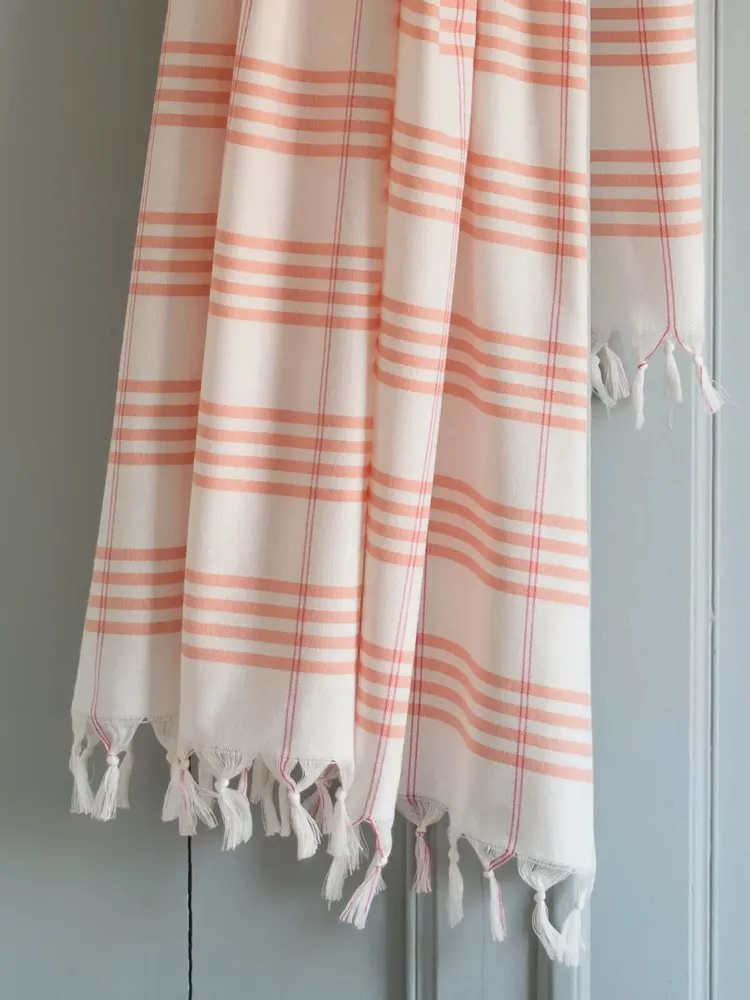 Bath towels - hammam towel Organic peach - OTTOMANIA