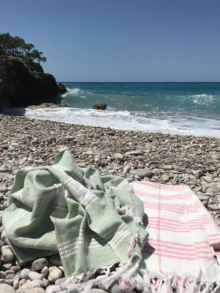 Bath towels - hammam towel Organic powder pink Large - OTTOMANIA