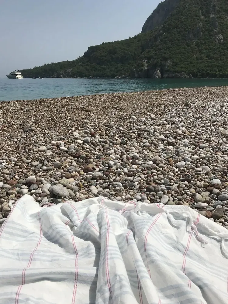 Bath towels - hammam towel Organic light blue - OTTOMANIA