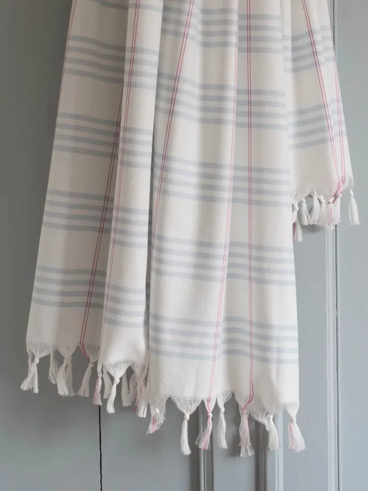 Bath towels - hammam towel Organic light blue Large - OTTOMANIA