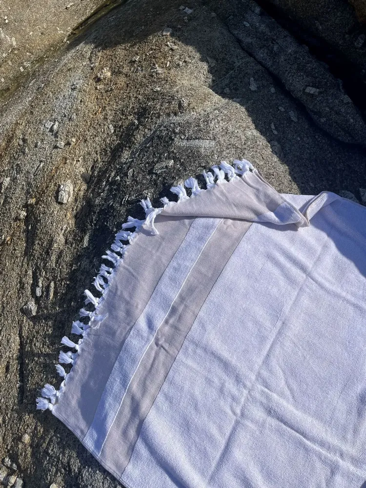 Pools - hammam towel with terry cloth, ocher - OTTOMANIA