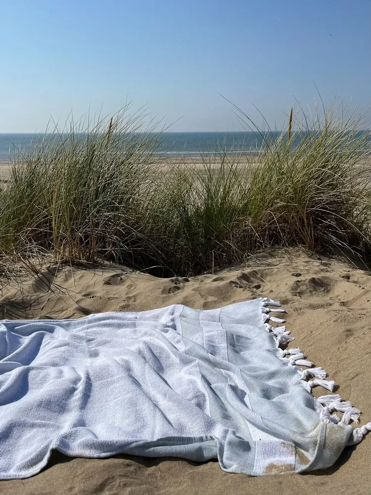 Pools - hammam towel with terry cloth, grey-green - OTTOMANIA