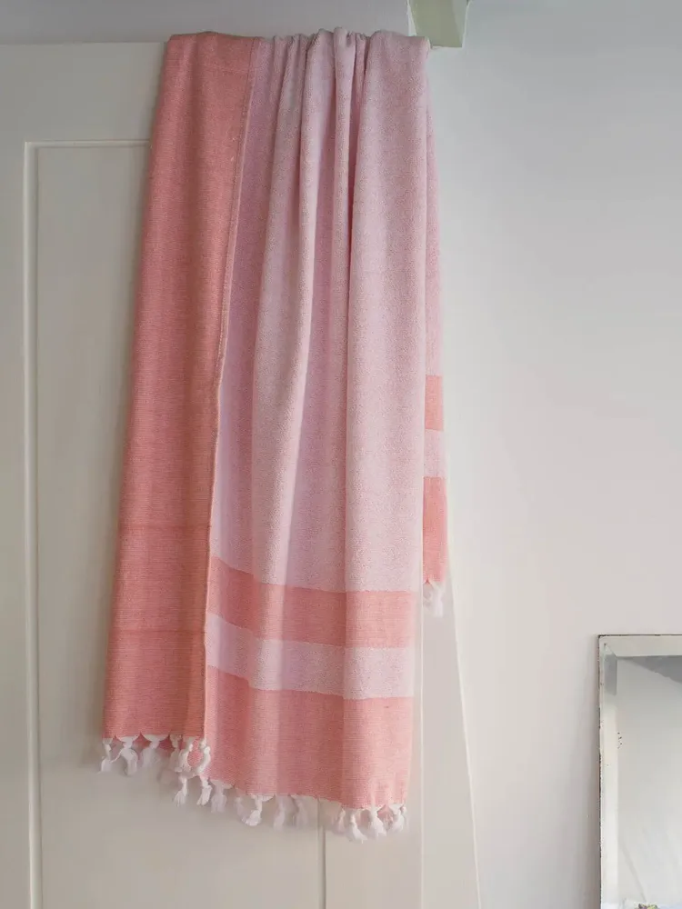 Pools - hammam towel with terry cloth, mandarine - OTTOMANIA