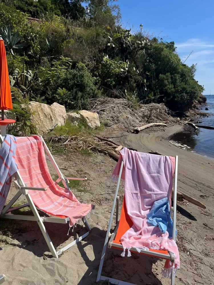 Pools - hammam towel with terry cloth, mandarine - OTTOMANIA