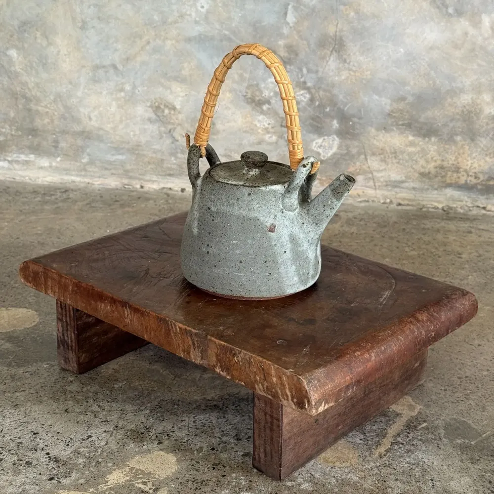 Repose-pieds - Petit tabouret d'appoint en teck upcyclé épais brun (3272) - OFFICE OBJETS