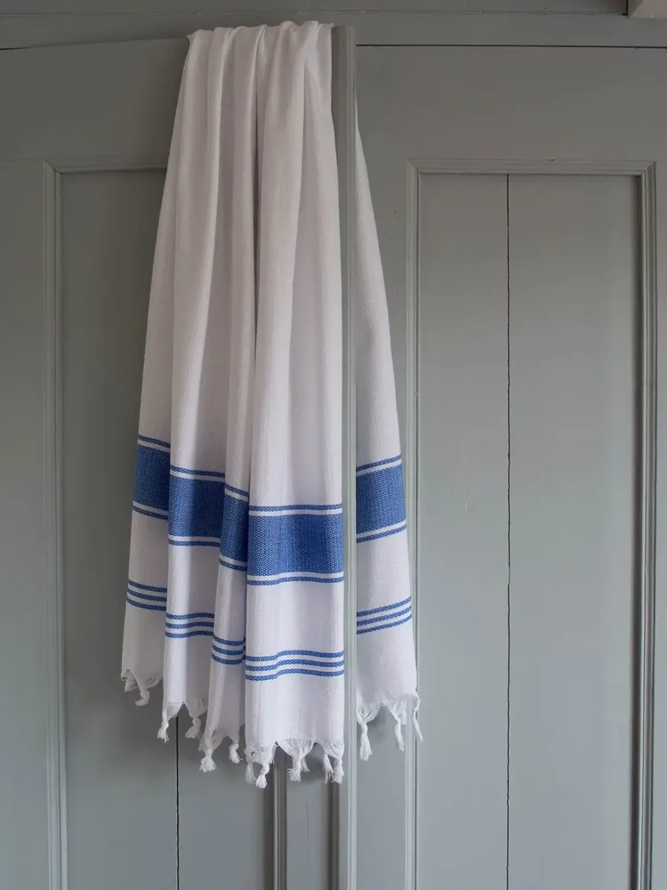 Other bath linens - hammam towel white/greek blue - OTTOMANIA