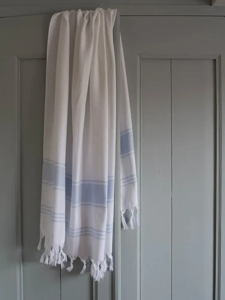 Other bath linens - hammam towel white/light blue - OTTOMANIA