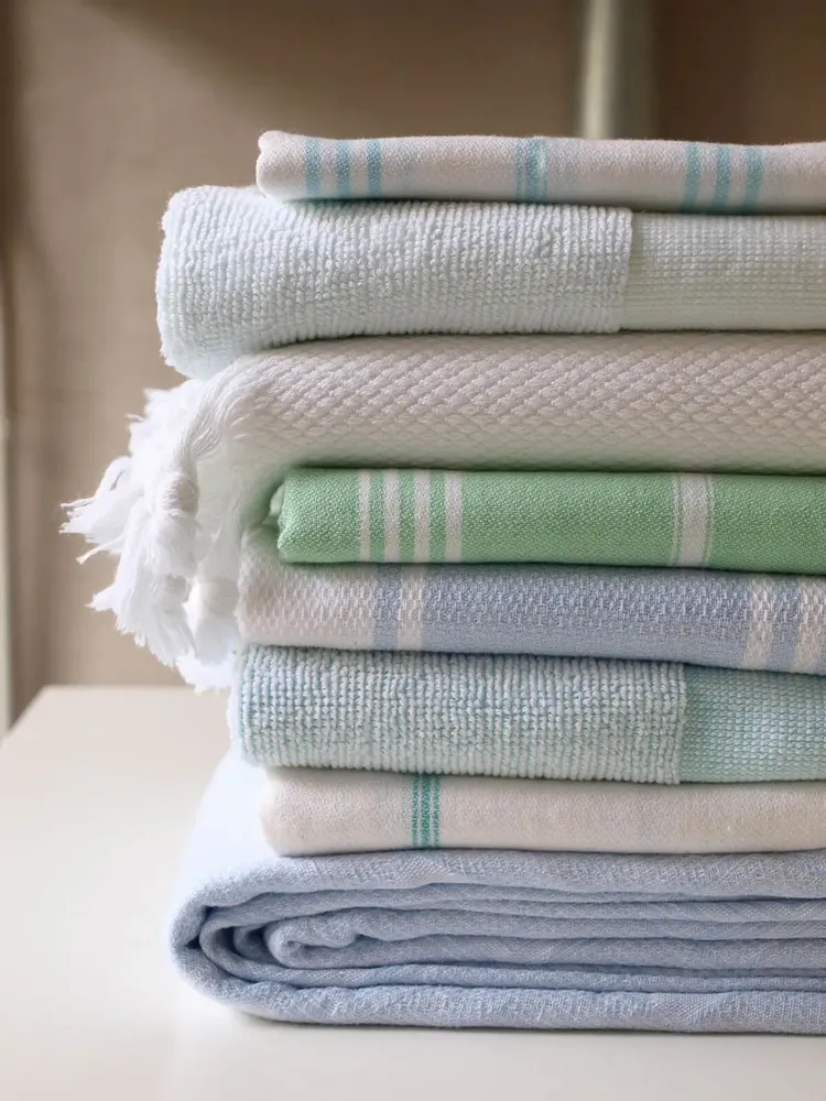 Other bath linens - hammam towel white/light blue - OTTOMANIA