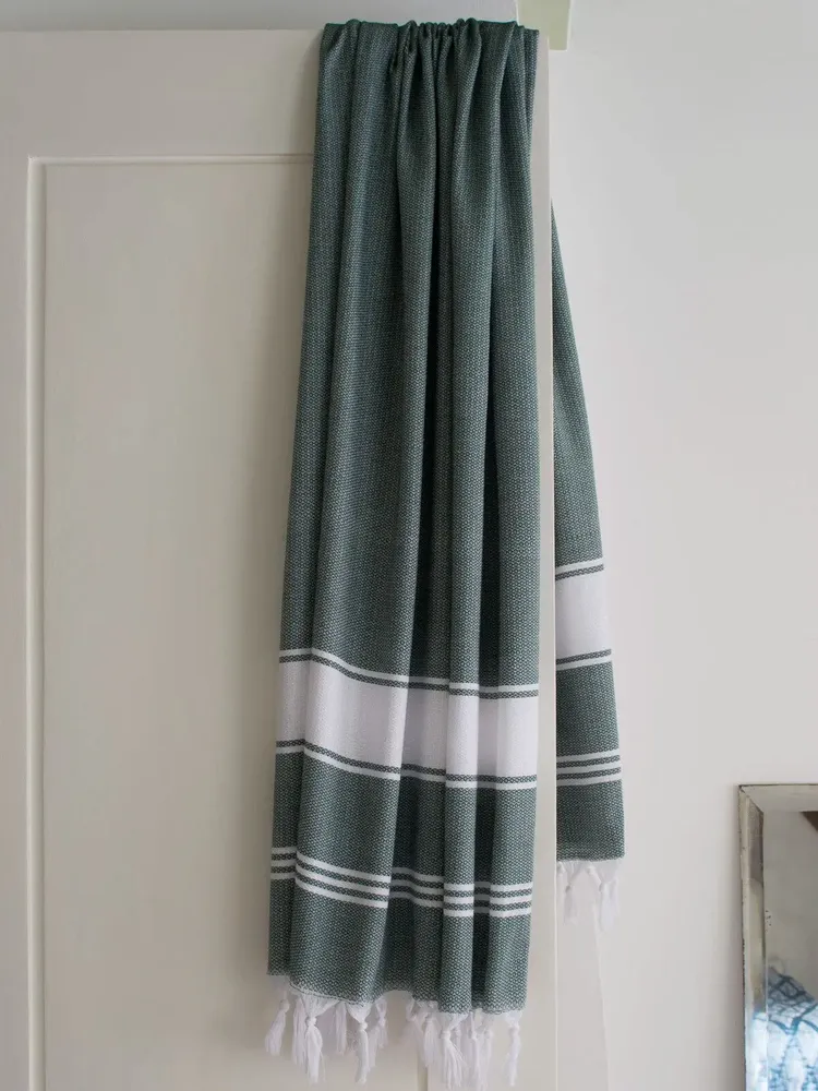 Other bath linens - hammam towel pine green/white - OTTOMANIA