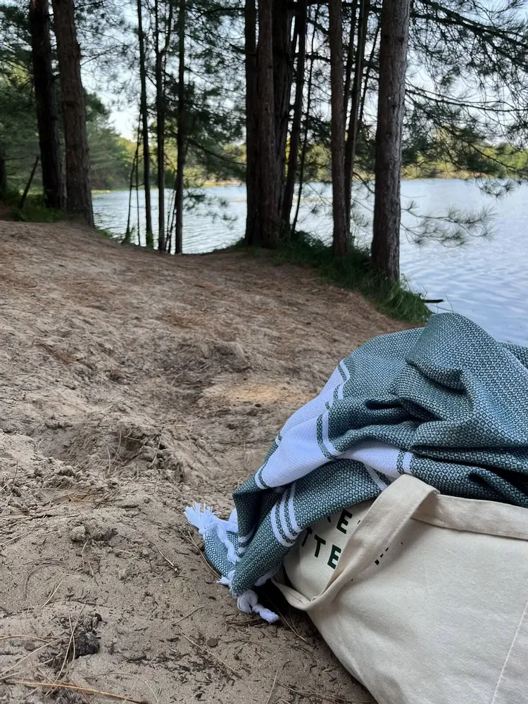 Other bath linens - hammam towel pine green/white - OTTOMANIA