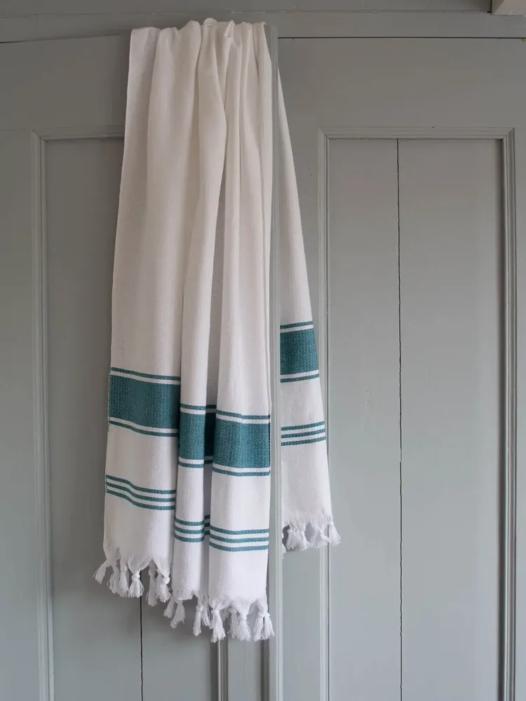 Other bath linens - hammam towel white/petrol - OTTOMANIA