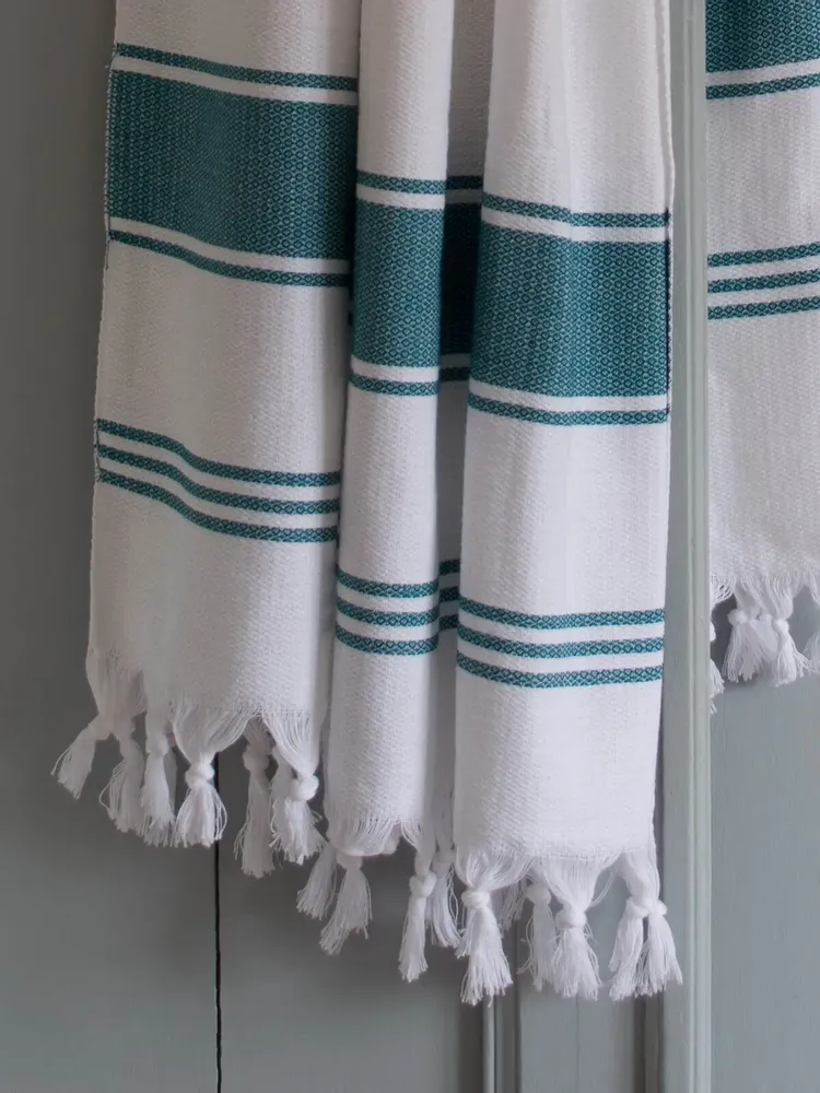 Other bath linens - hammam towel white/petrol - OTTOMANIA