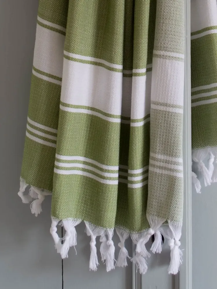 Other bath linens - hammam towel moss-green/white - OTTOMANIA